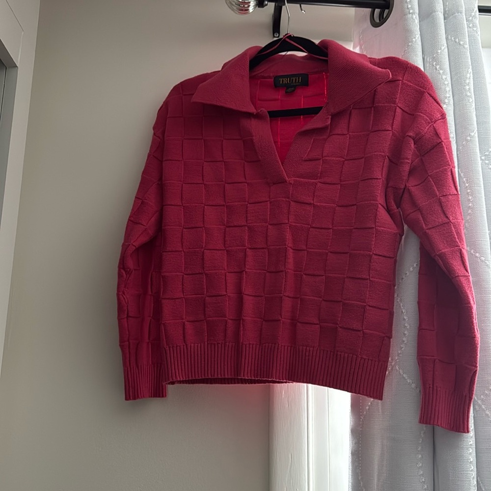 Pink collared sweater